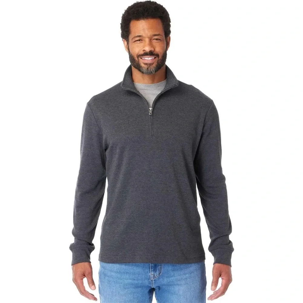 Fair Harbor Compass Quarter-zip Dark Gray Men’s Pullover Sweatshirt Size XL